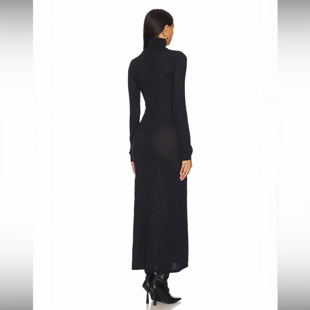 New NWT Elegant Black Knit Turtleneck Maxi Dress Revolve House of Harlow Blaise